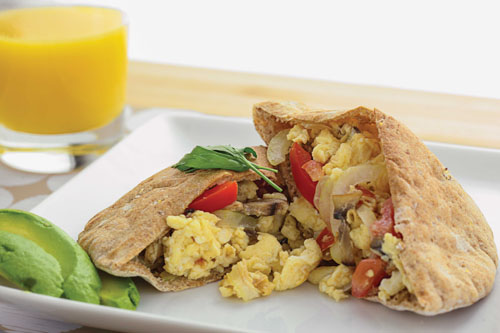 Breakfast pita wrap from book The Shredded Chef.