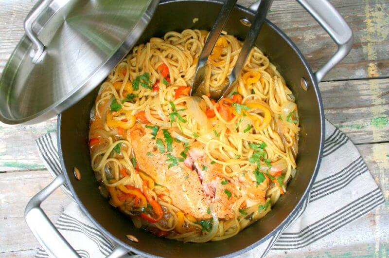 healthy one pot salmon pasta recipe