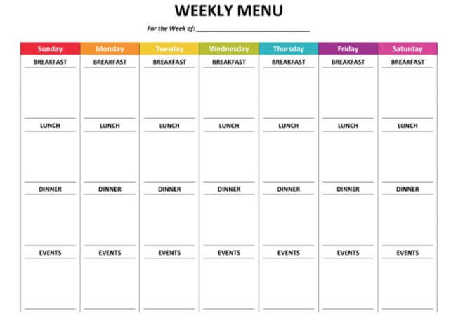 meal prep schedule