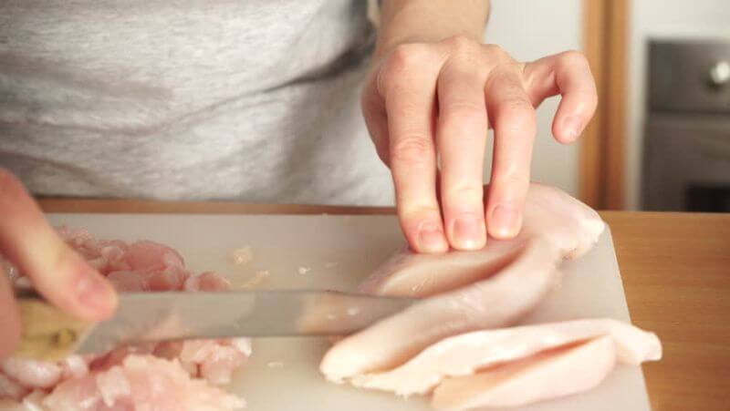 preparing chicken breast