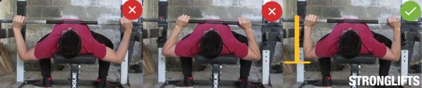 bench press form elbows