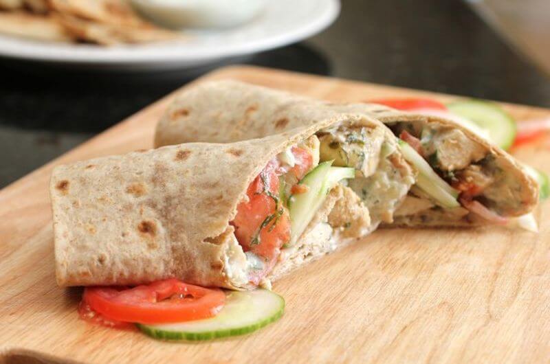 greek pita bread wrap post workout meal