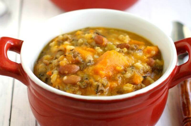 crockpot bean wild rice and sweet potato soup recipe