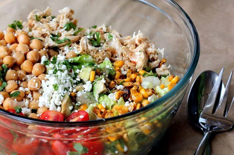 quick healthy chopped chicken salad meal
