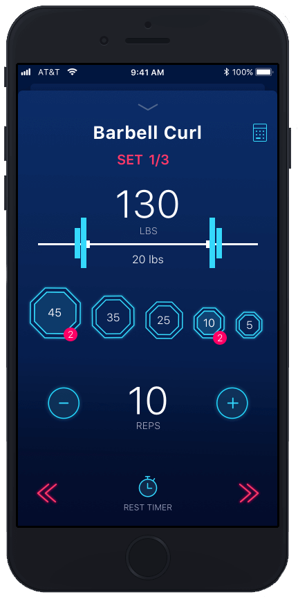 stacked app logging workout interface