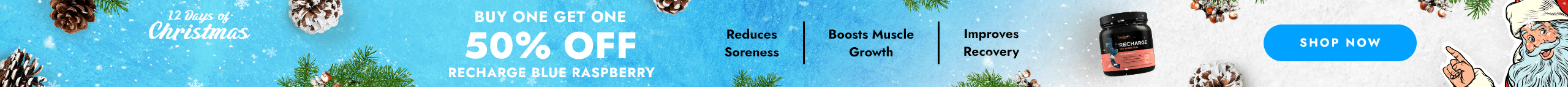 2021 12 Days of Christmas Recharge Blue Raspberry Buy One Get One 50%!