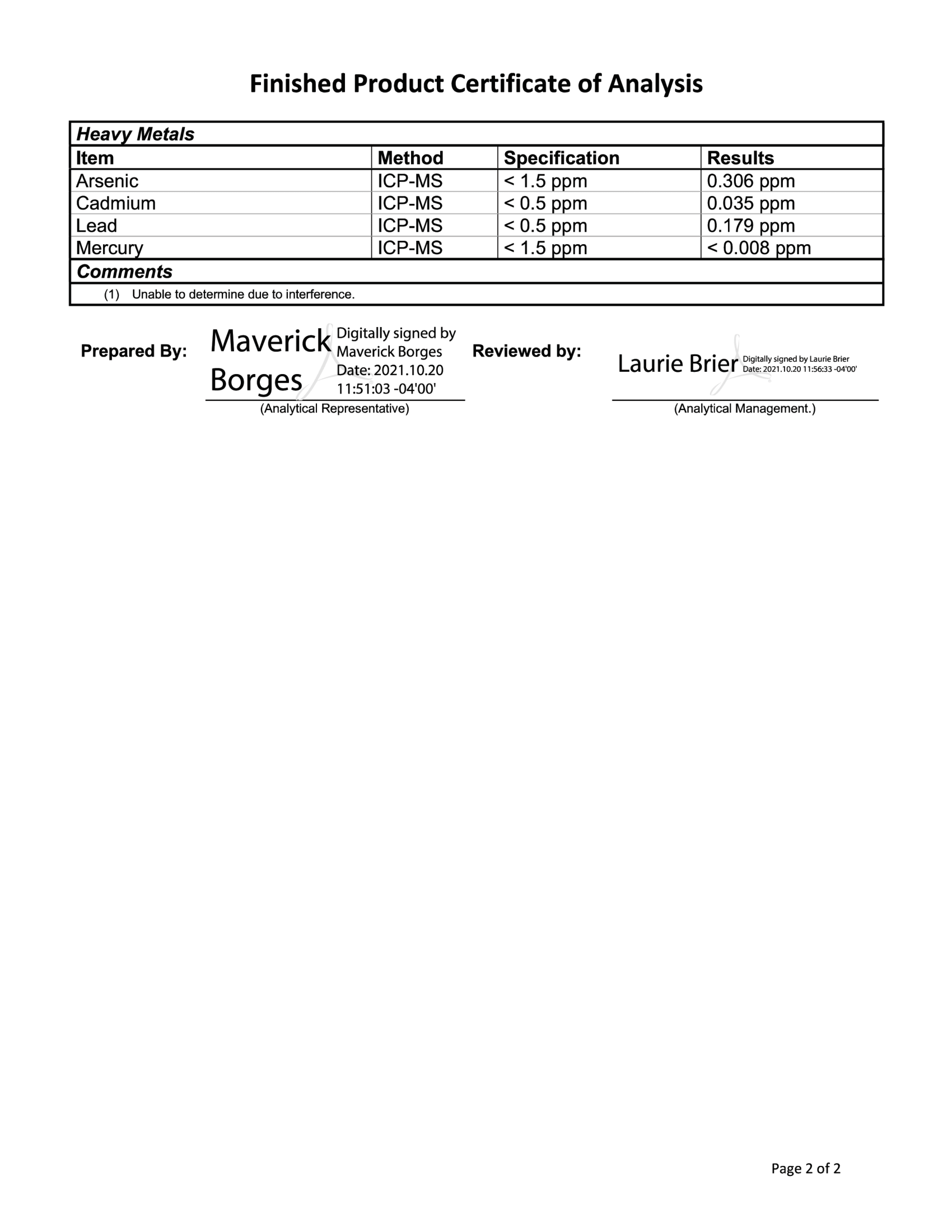 Phoenix No-Stim Lab Test Page 2