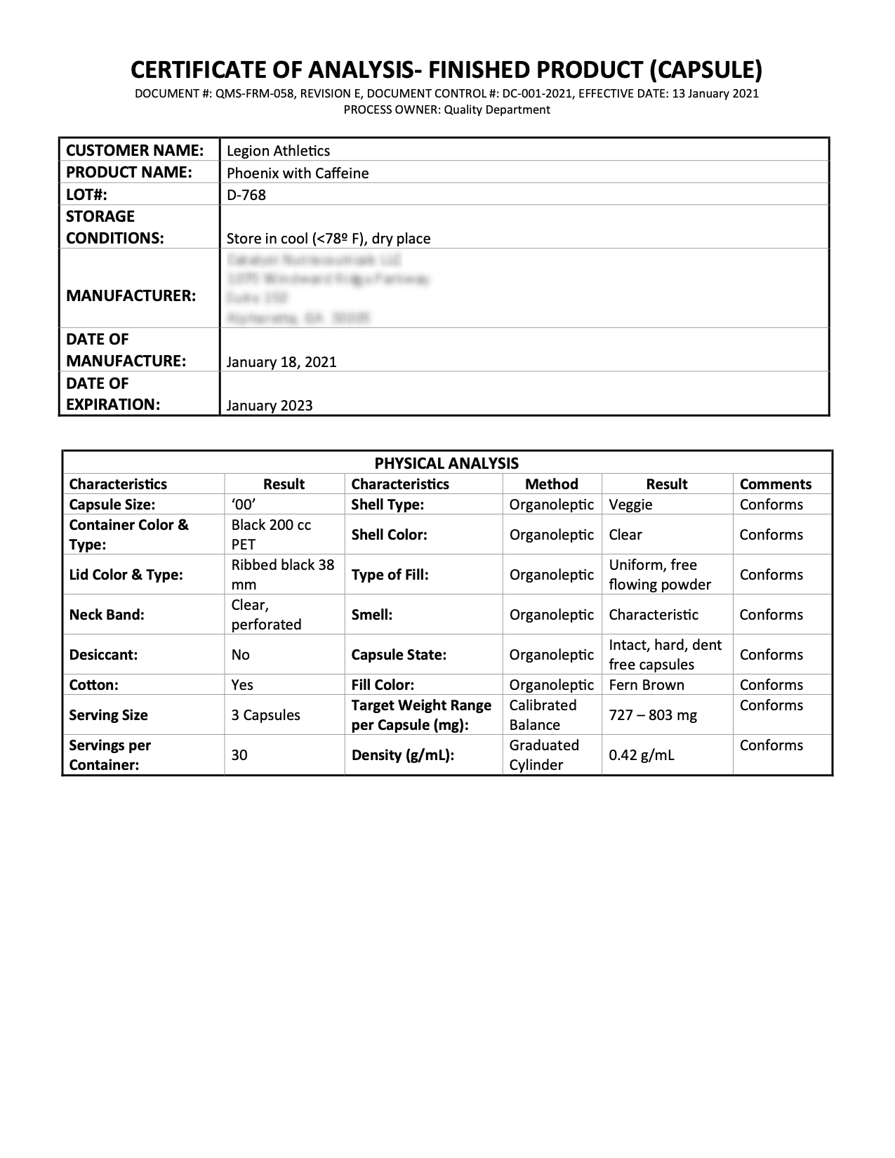 Phoenix No-Stim Lab Test Page 1