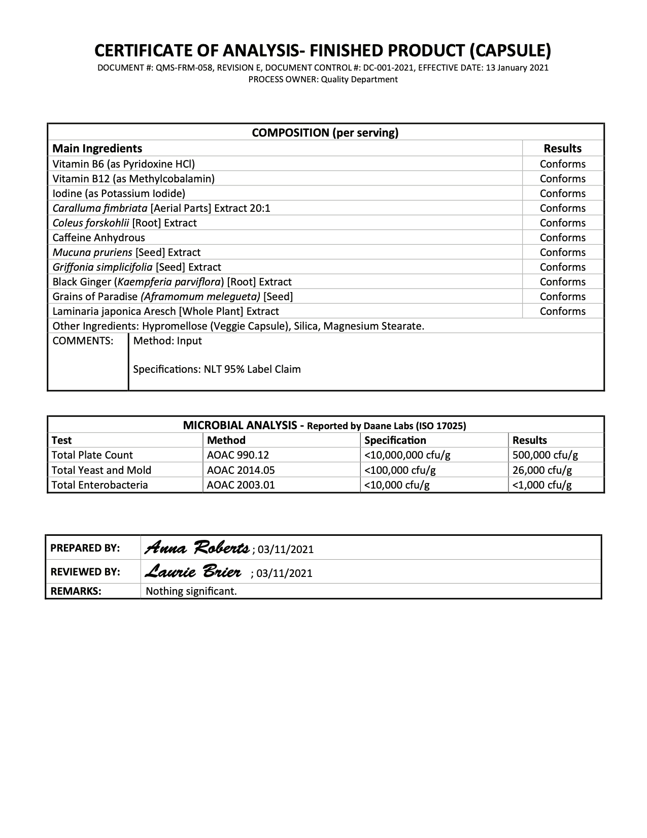 Phoenix No-Stim Lab Test Page 2