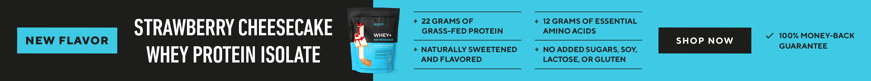 New Whey+ Flavor! Strawberry Cheesecake!
