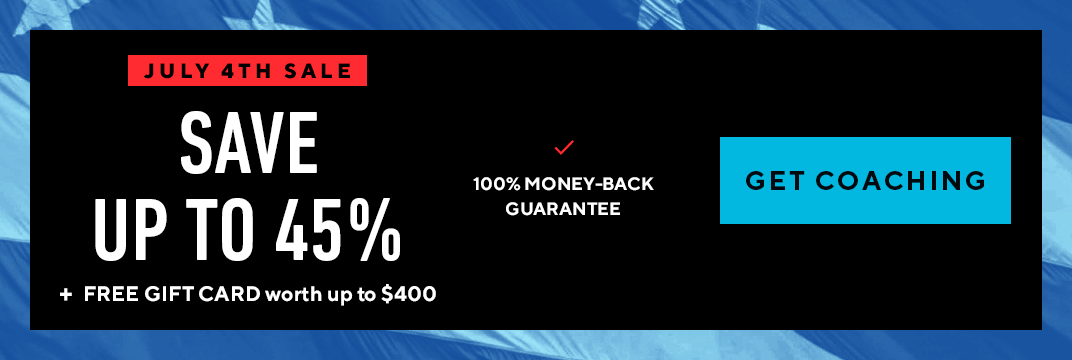 Save 45% on Coaching + get $400 in Free gifts - Mobile Banner