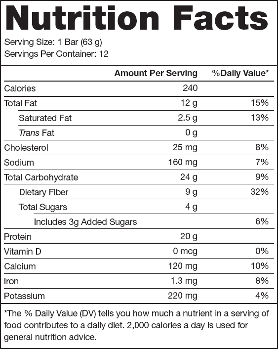 Legion Protein Bar Nutrition Facts
