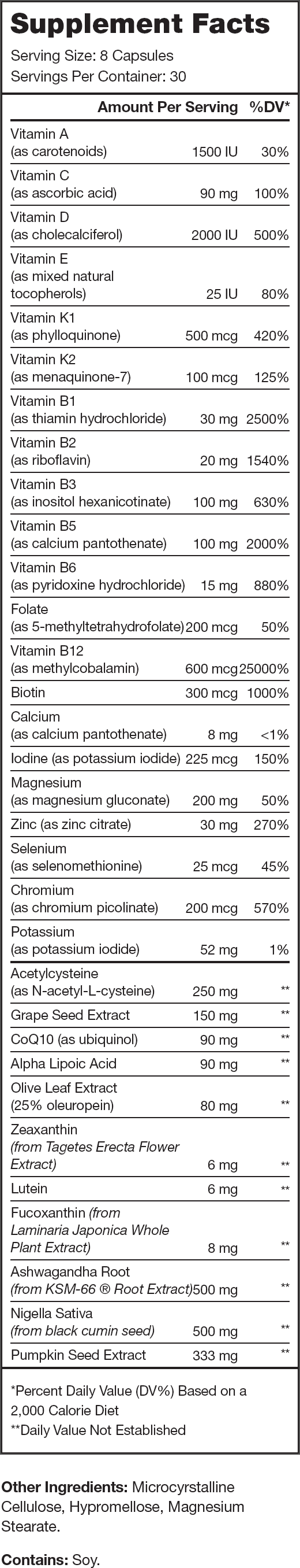 Triumph Supplement Facts