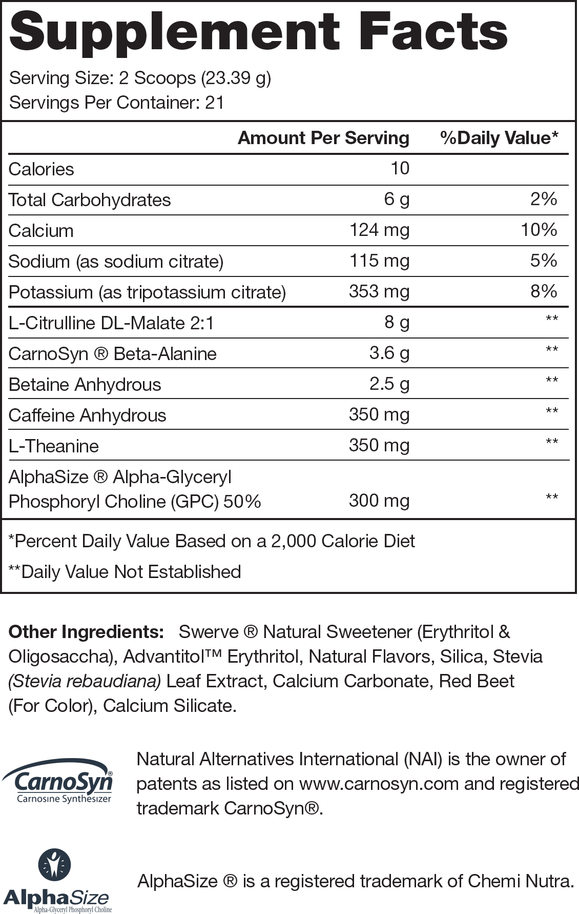 Pulse Cherry Limeade Supplement Facts