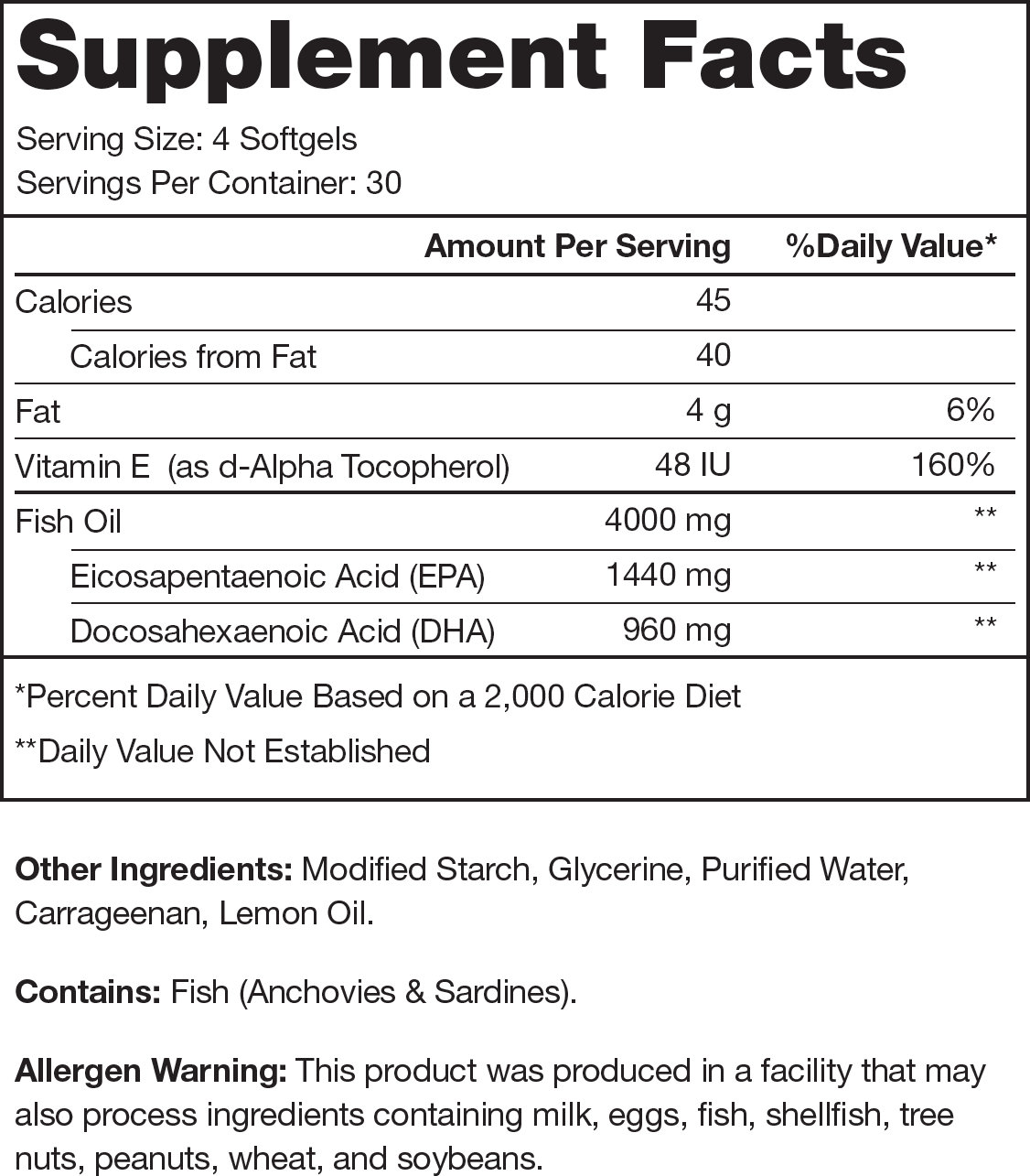 Triton Supplement Facts