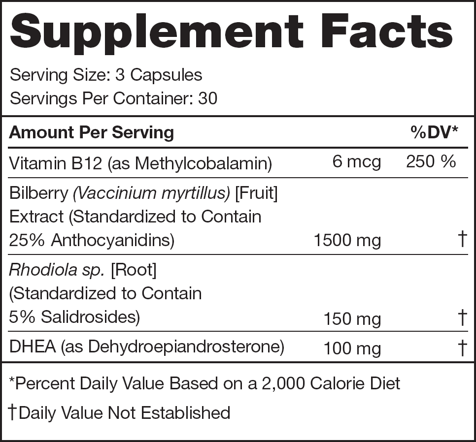 Vitality Supplement Facts