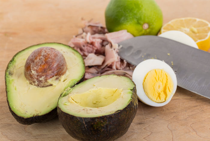 ham eggs avocado