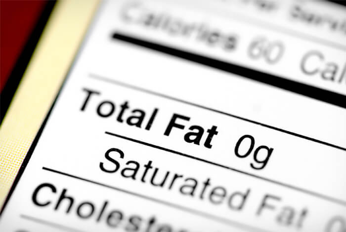 no fat nutritional chart