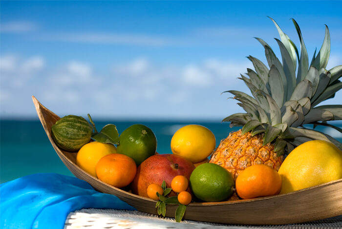 tropical fruit sea side bowl