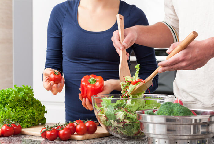 cooking vegan food 