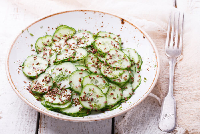 cucumber flaxseed salad