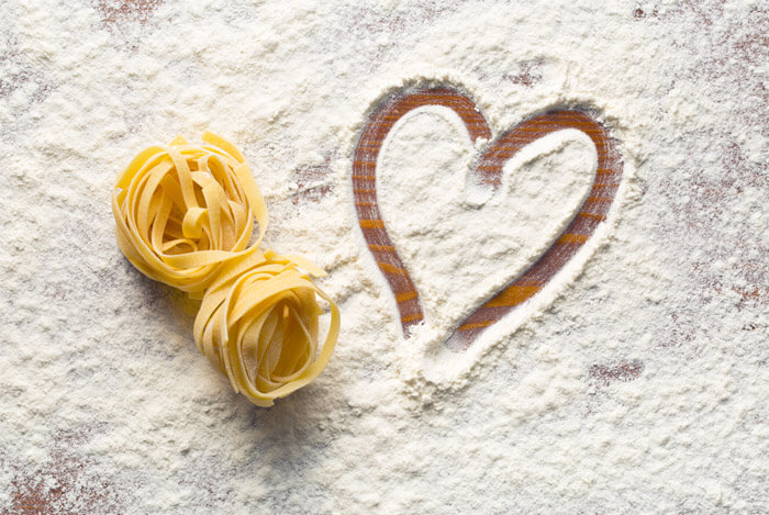 flour pasta heart