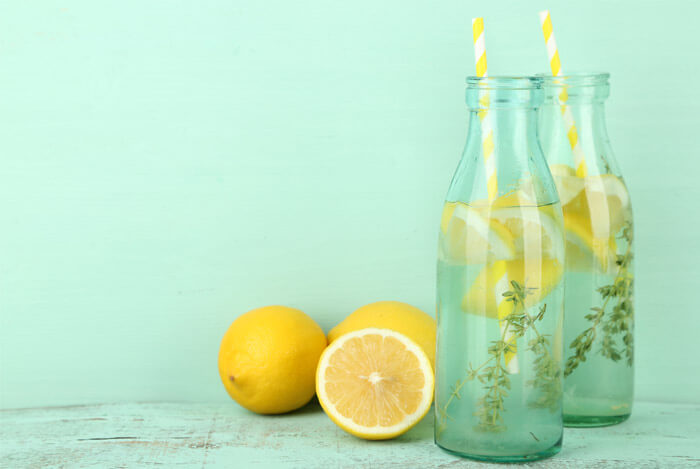 lemonade bottles cut lemons