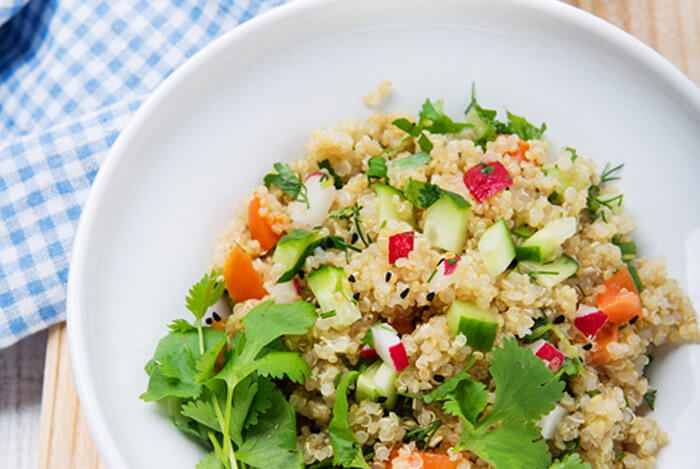 quinoa salad plate close up