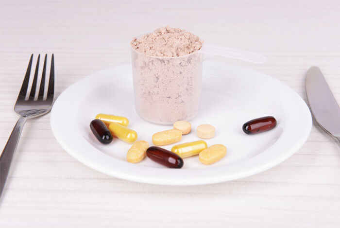 whey tablets on plate