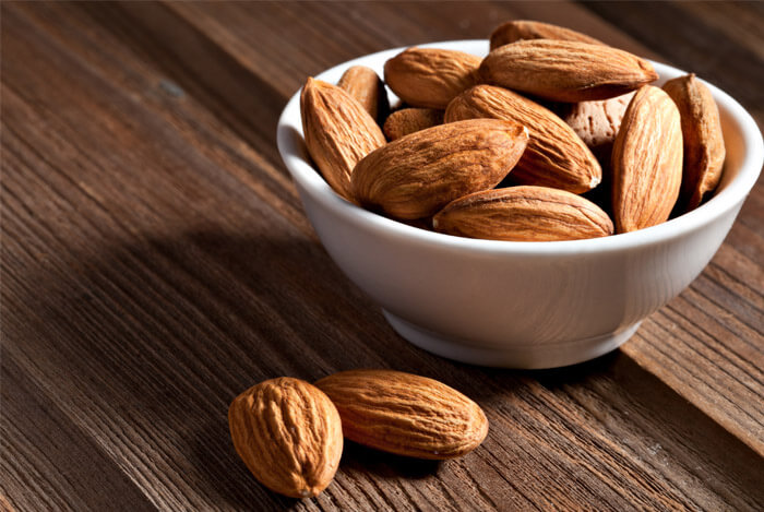 close up almonds