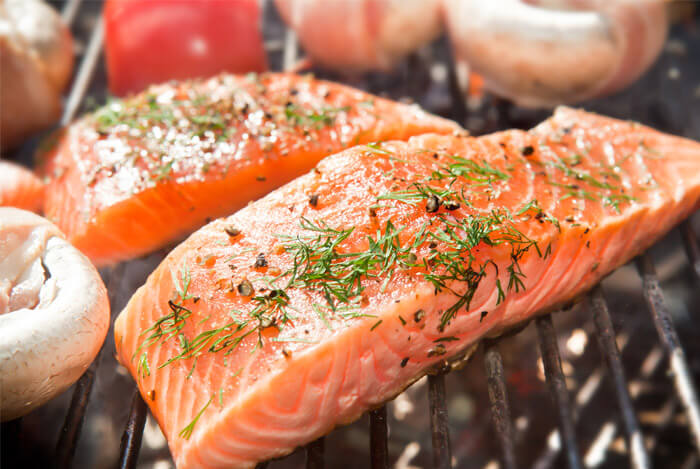 grilled salmon fillets