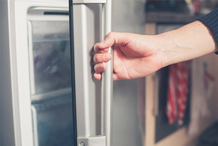 opening fridge