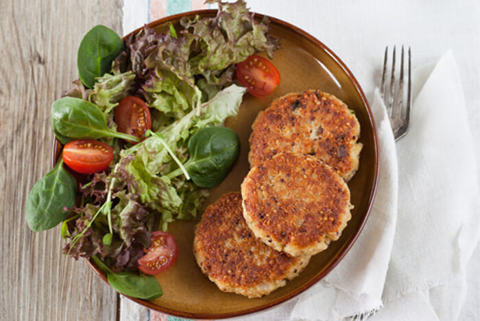 spinach quinoa patties plate