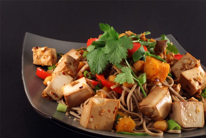 Spicy Pan-Fried Noodles with Tofu