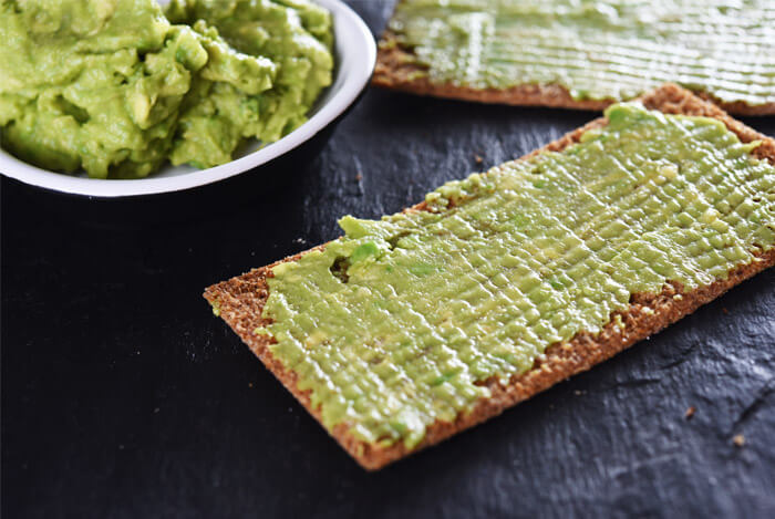 avocado on crackers