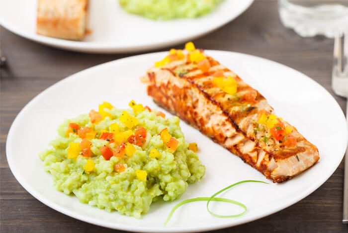 Grilled Salmon and Avocado Salsa
