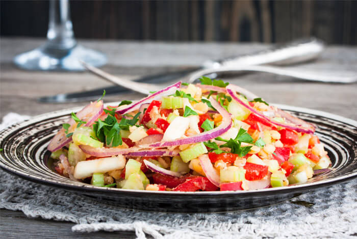 Bright Lentil Salad with Apples, Fennel, and Herbs