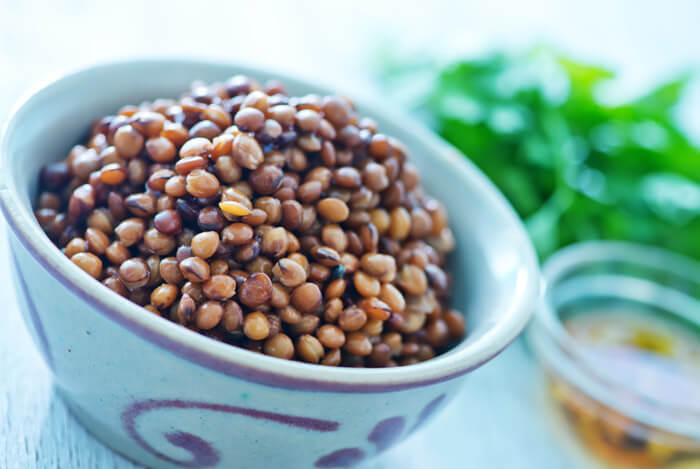 cooked lentils