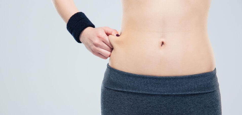 Hanging Belly Fat. Folds On The Abdomen. Women Sagging Skin. To