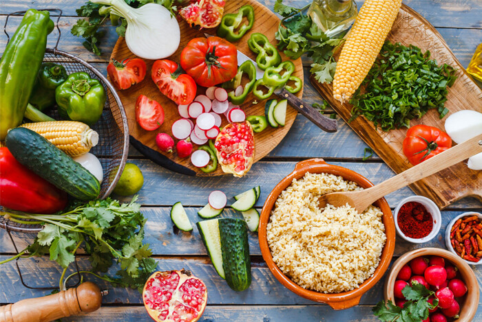 fresh veg and fruits