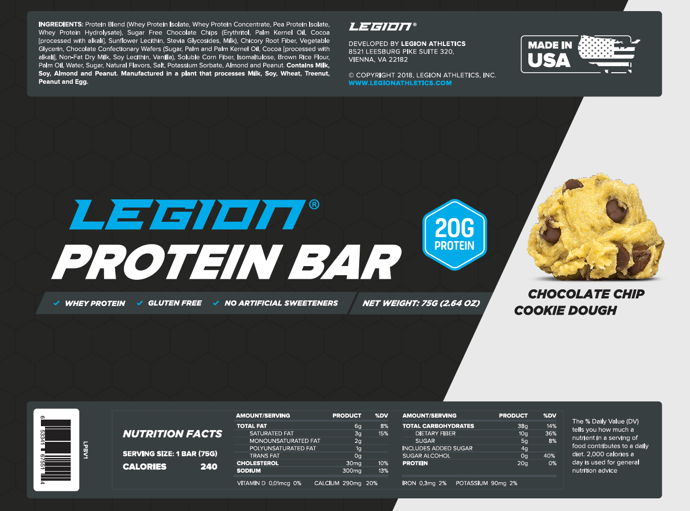 legion protein bar wrapper