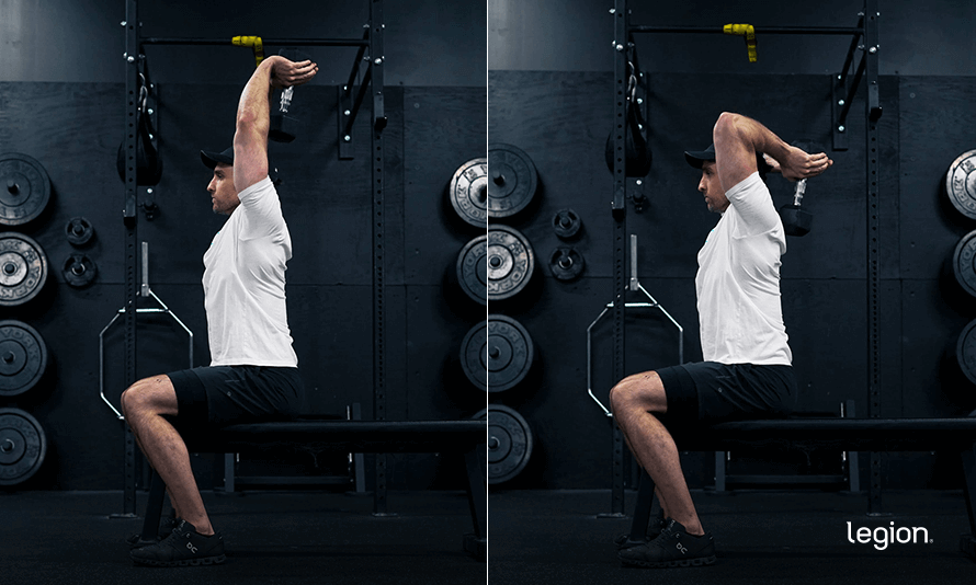 Extension of the upper triceps