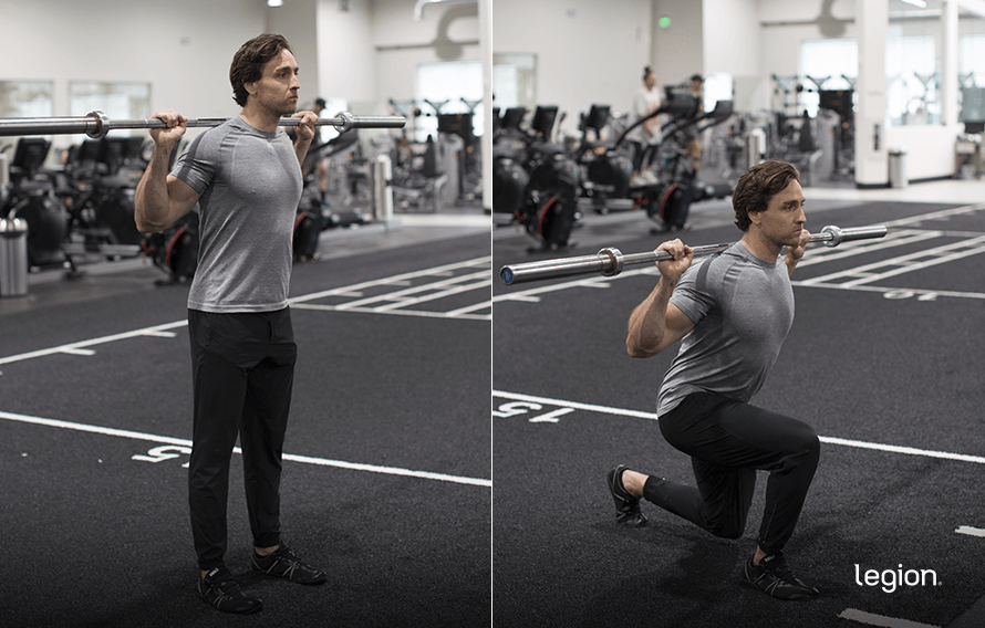 Barbell Lunge before and after