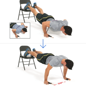 2. Banded Feet-Elevated Push-up