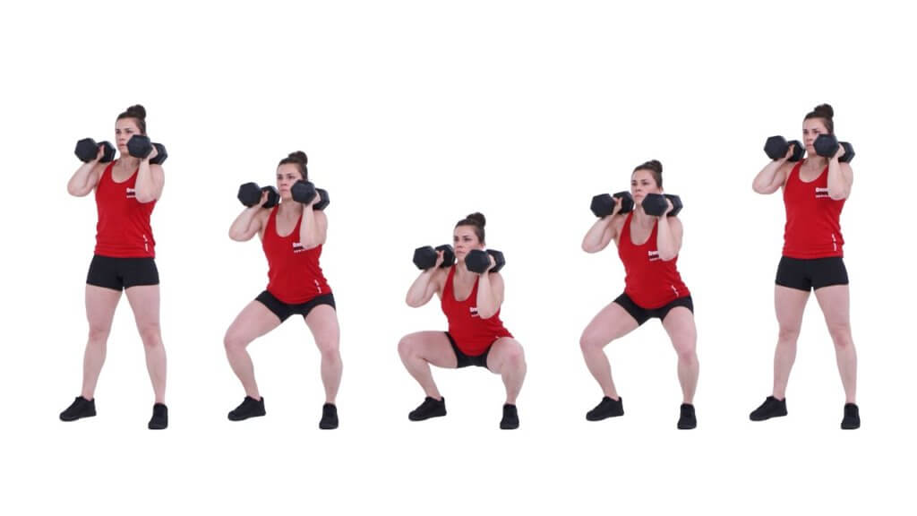 One-repetition maximum squat variations. A) Back squat. B) Front squat.