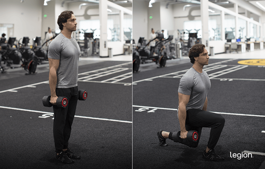 Dumbbell Lunge before/after