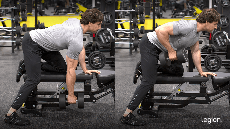 One-Arm Dumbbell Row before after