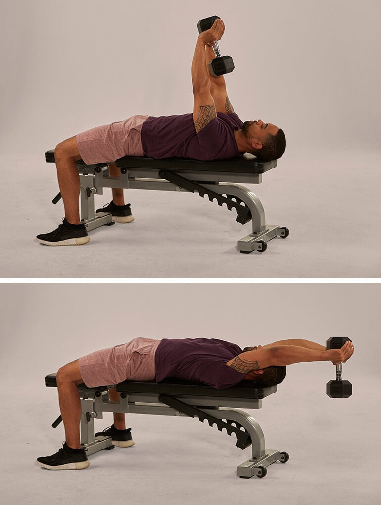 Dumbbell Straight Arm Pullover (knees At 90 Degrees) » Workout Planner