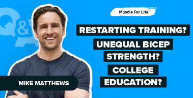 Ep. #1109: Q&A: Restarting Training After a Break, Bicep Strength Imbalances, Gym Shaming, & More