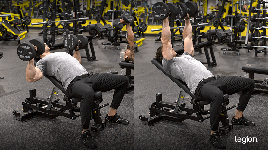 Incline Dumbbell Bench Press before/after